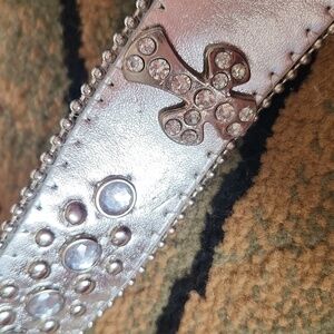 Nib!! Western Silver Diamond Studded Belt